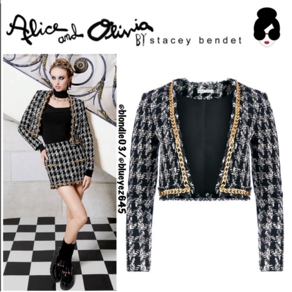 Alice + Olivia Zeta Chain Trim Jacket 2